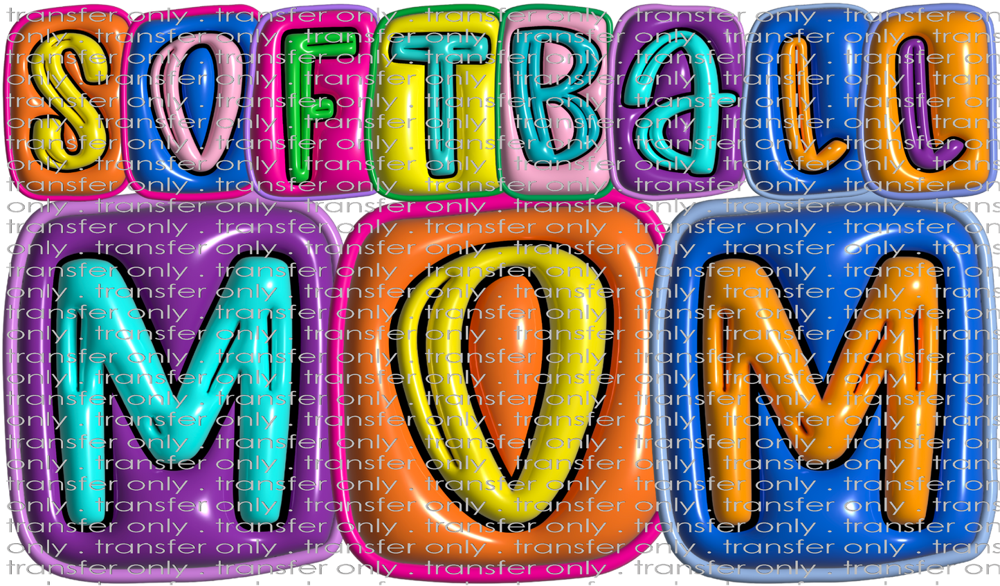 UVSPT 496 3D Colorful Softball Mom