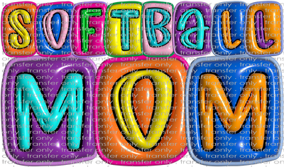 UVSPT 496 3D Colorful Softball Mom