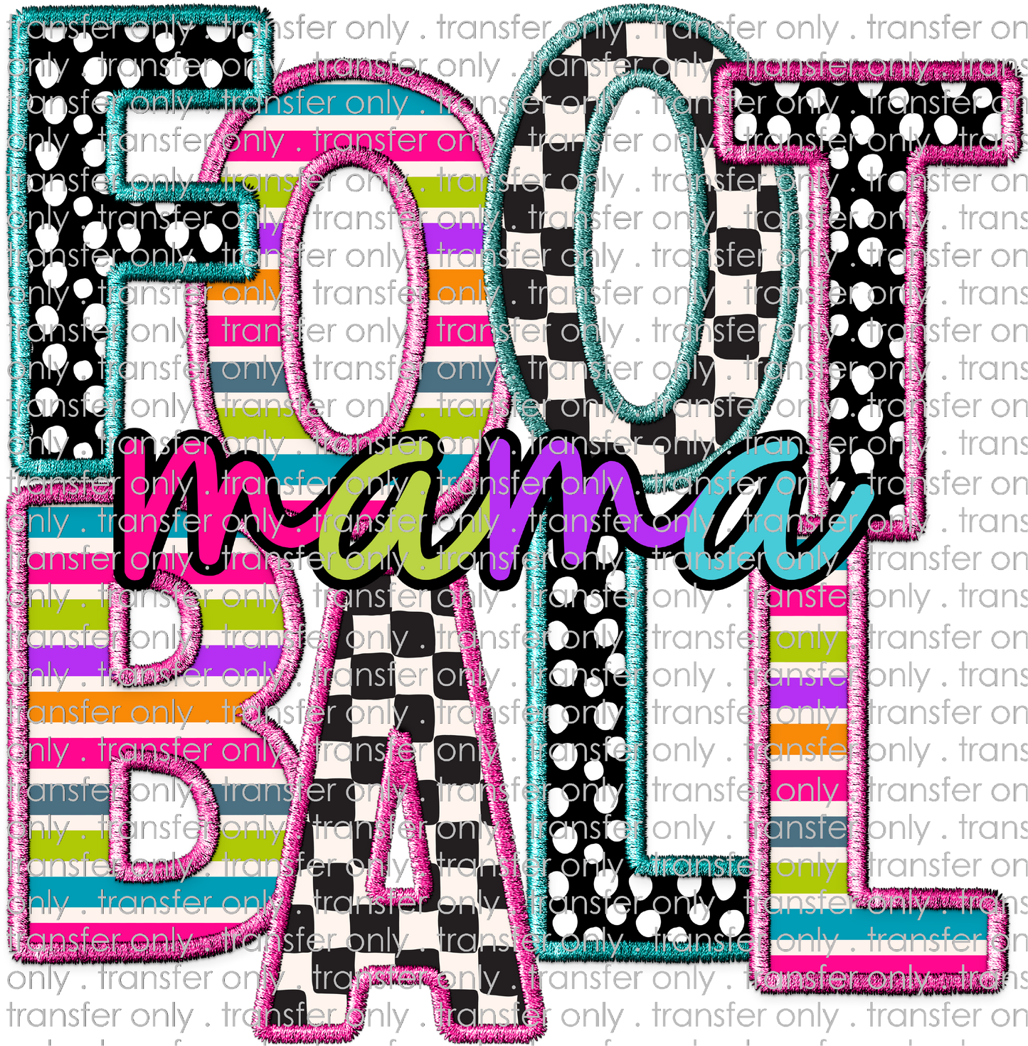 SPT 503 Football Mama Patchwork Applique