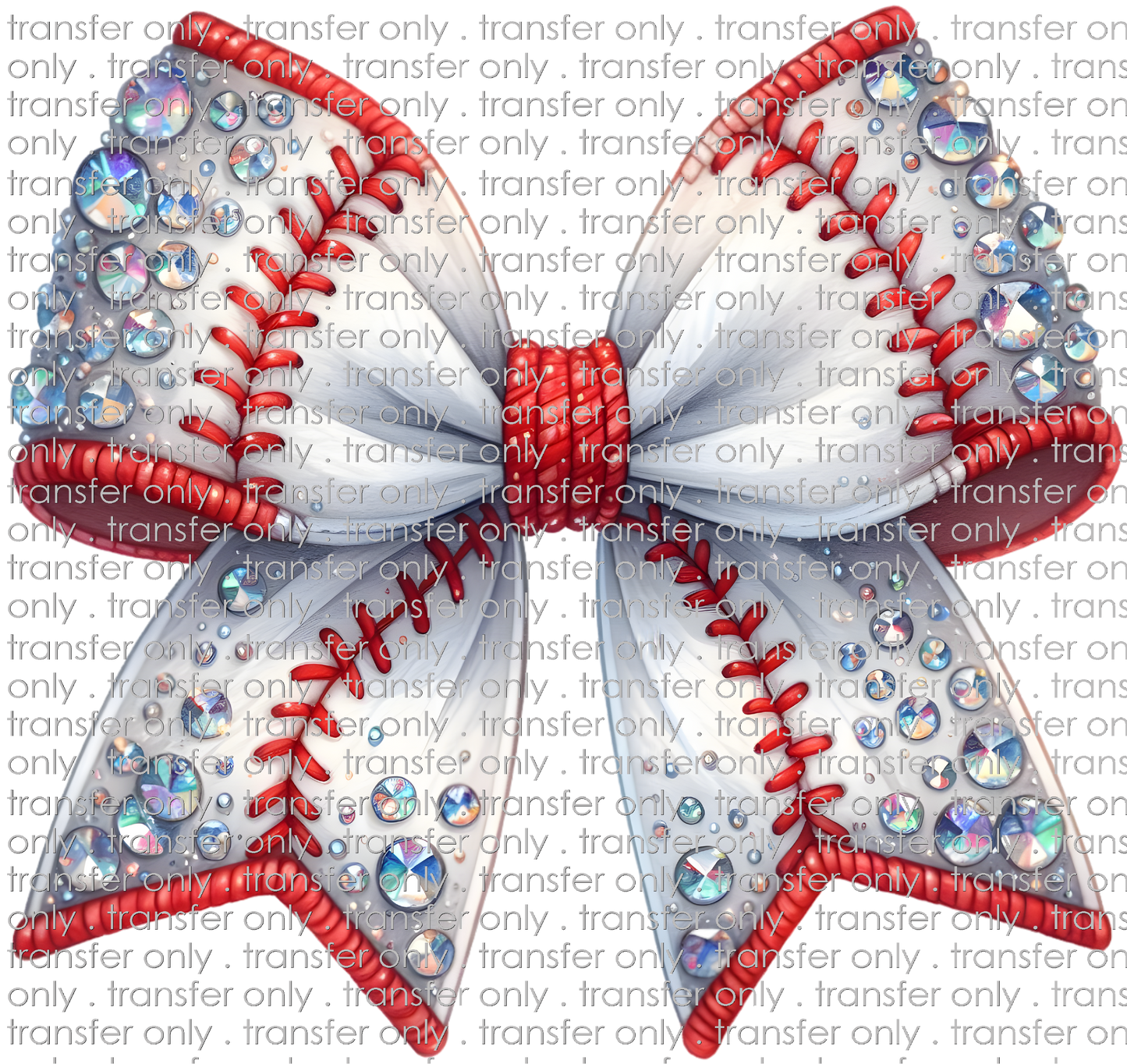 SPT 557 Faux Rhinestone Baseball Bow