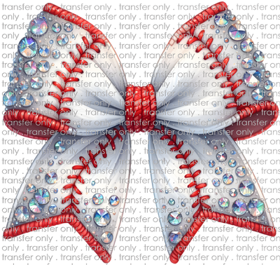 SPT 557 Faux Rhinestone Baseball Bow