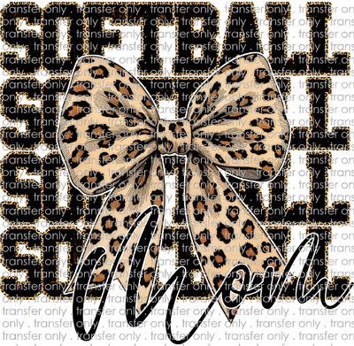 SPT 602 Softball Leopard Mom Bow