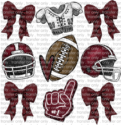 SPT 614 Maroon Bows, Helmets and Football