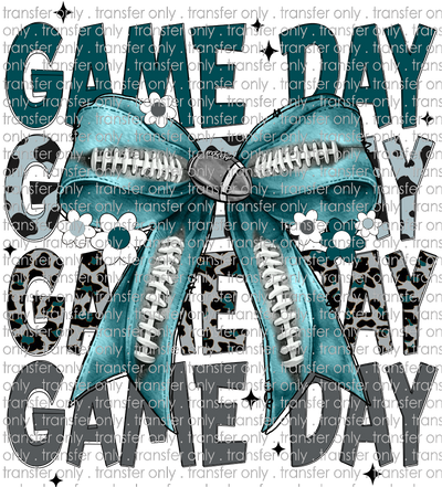 SPT 616 Game Day Turquoise and Gray with Football Bow