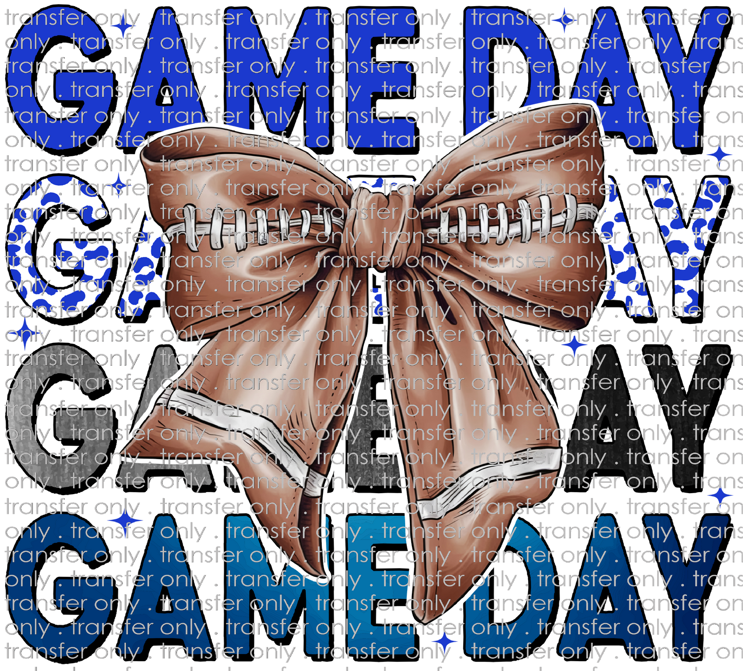 SPT 625 Game Day Royal Football Bow