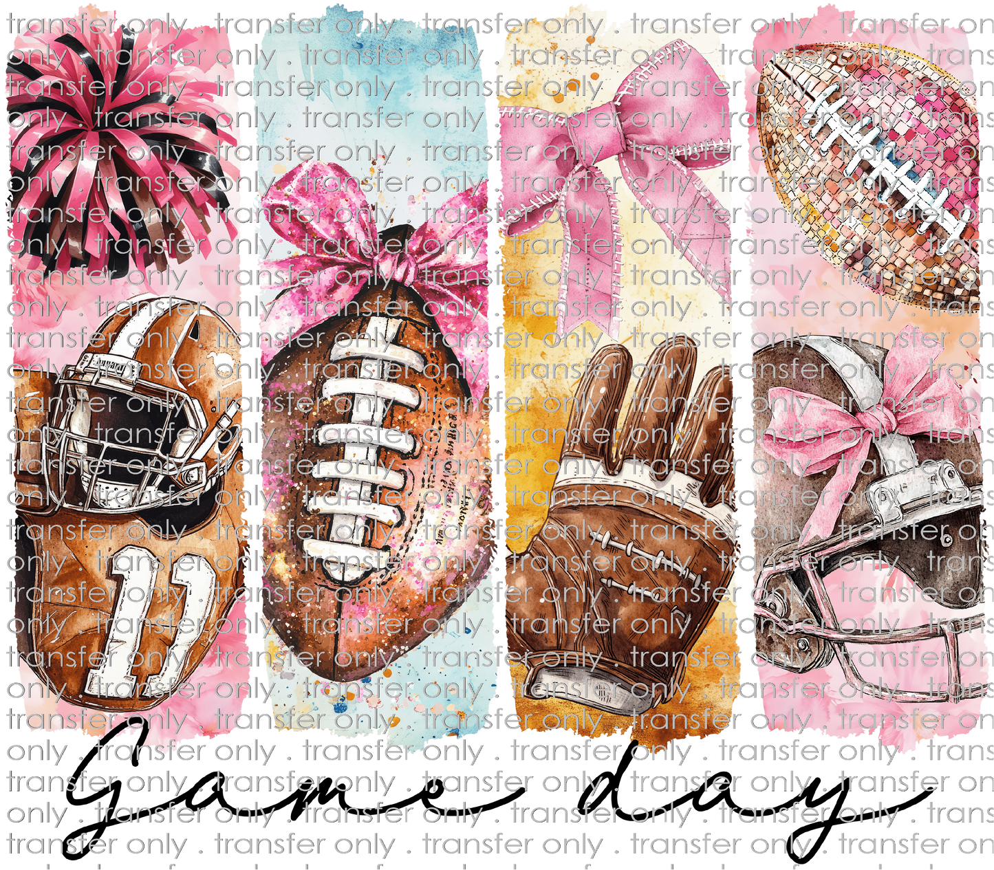 SPT 628 Game Day Pink Football Brushstroke