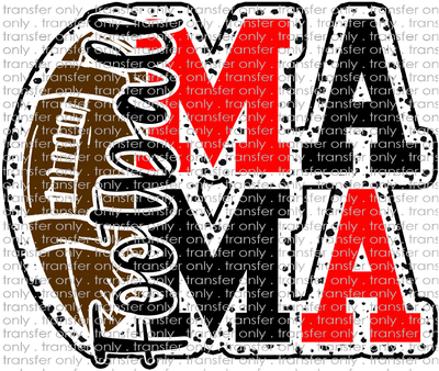 SPT 631 Football Mama - Black Red