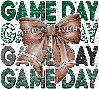 SPT 638 Game Day Green and Gray with Football Bow