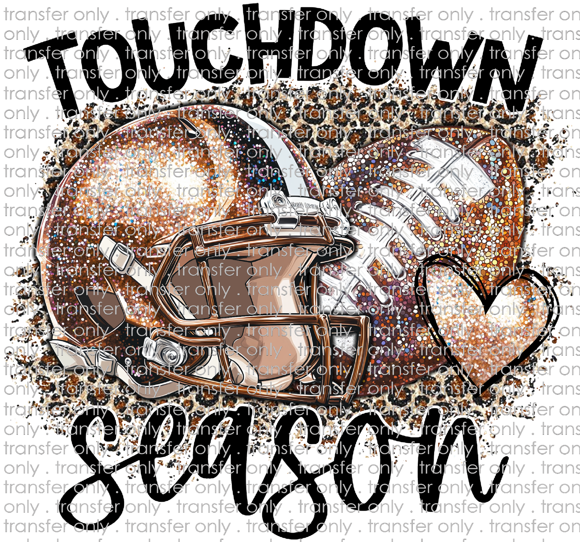 SPT 639 Touchdown Season Faux Glitter Football and Helmet