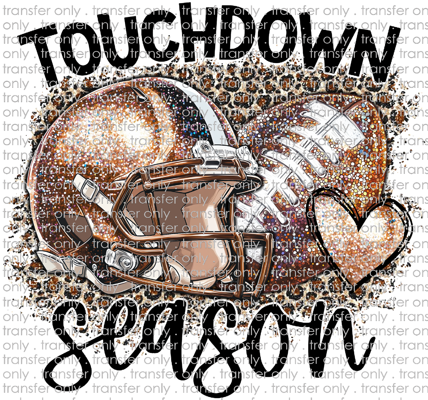 SPT 639 Touchdown Season Faux Glitter Football and Helmet