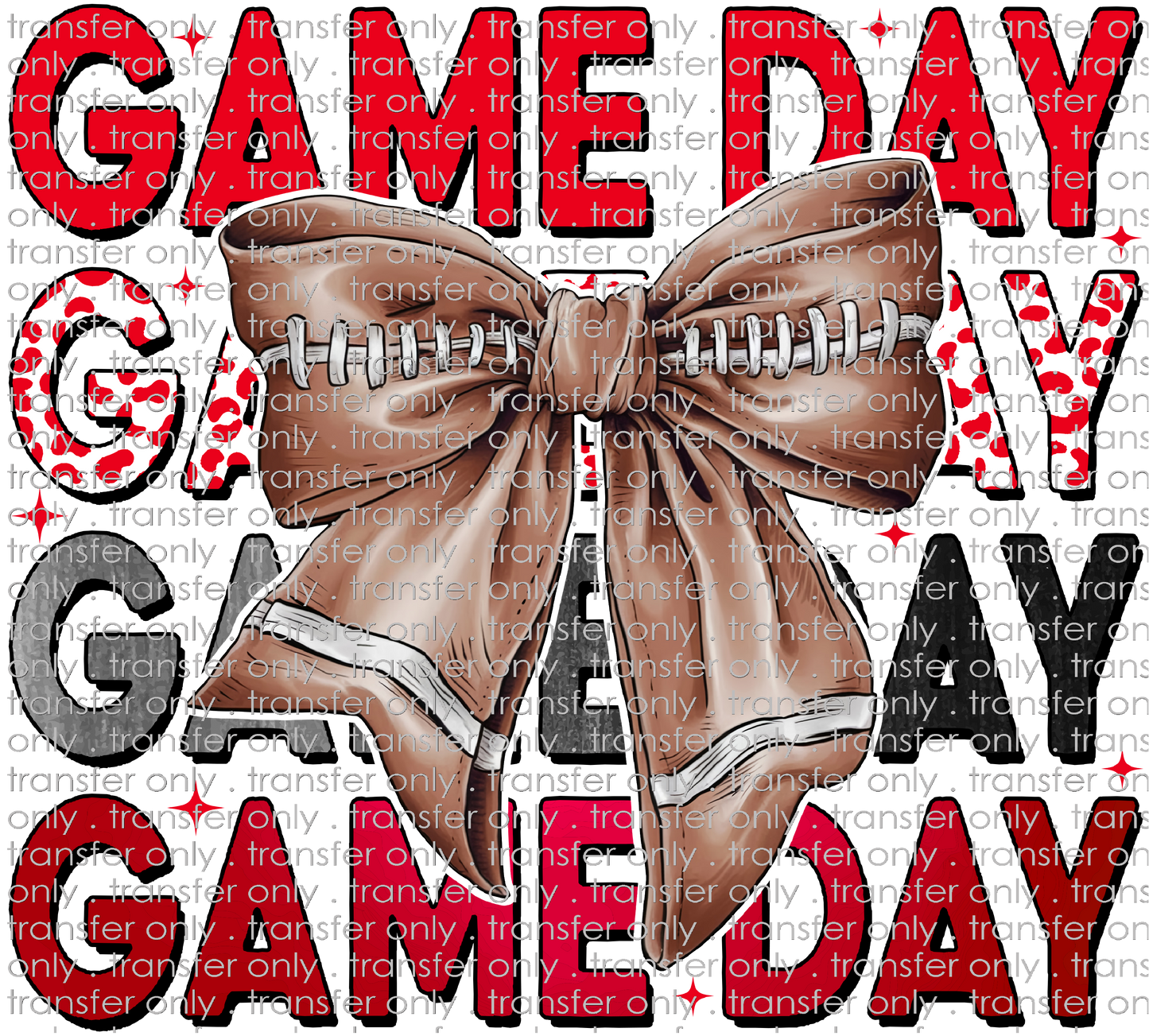 SPT 640 Game Day Bright Red and Gray with Football Bow