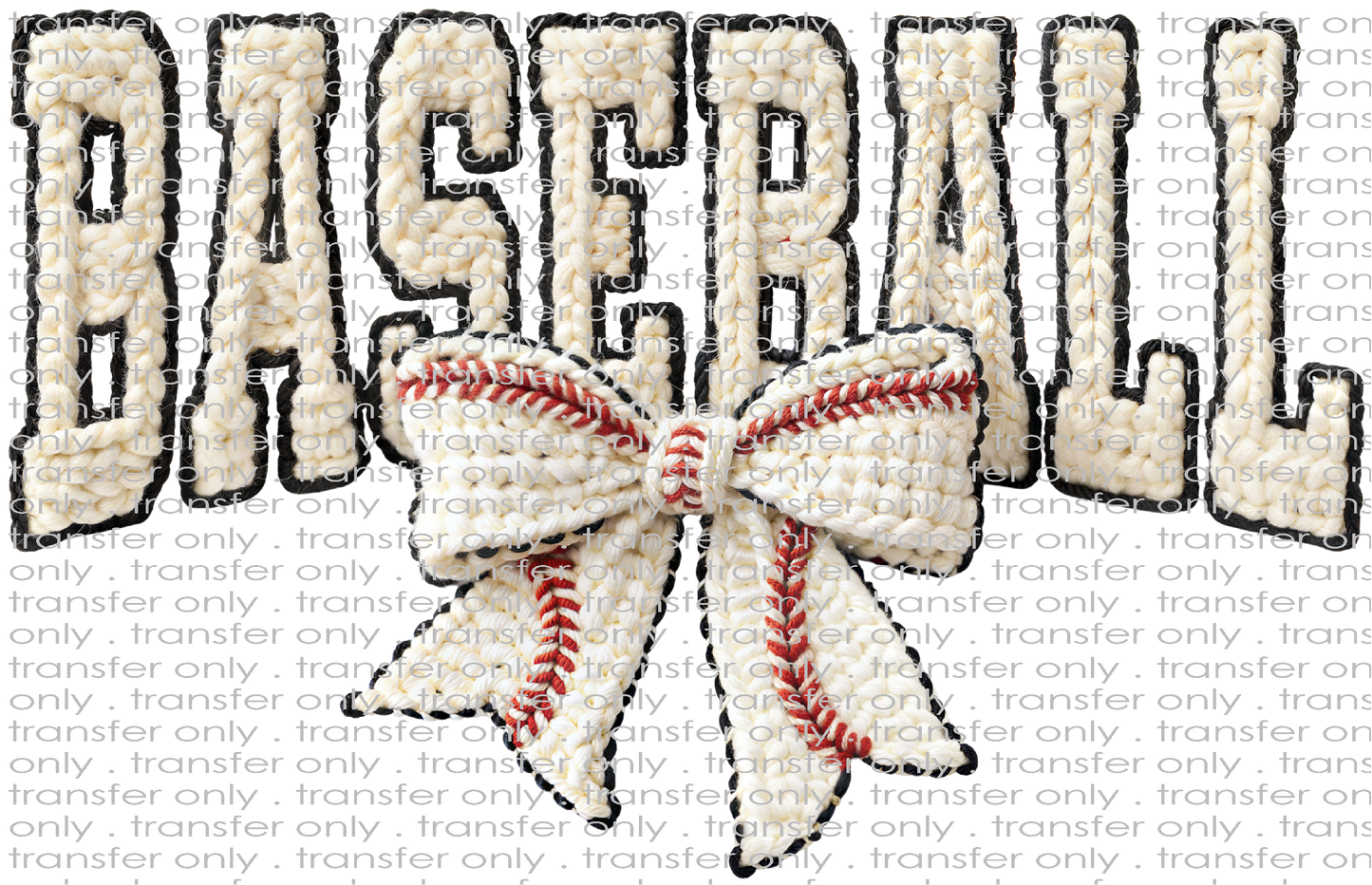 SPT 658 Baseball with Bow Faux Crochet