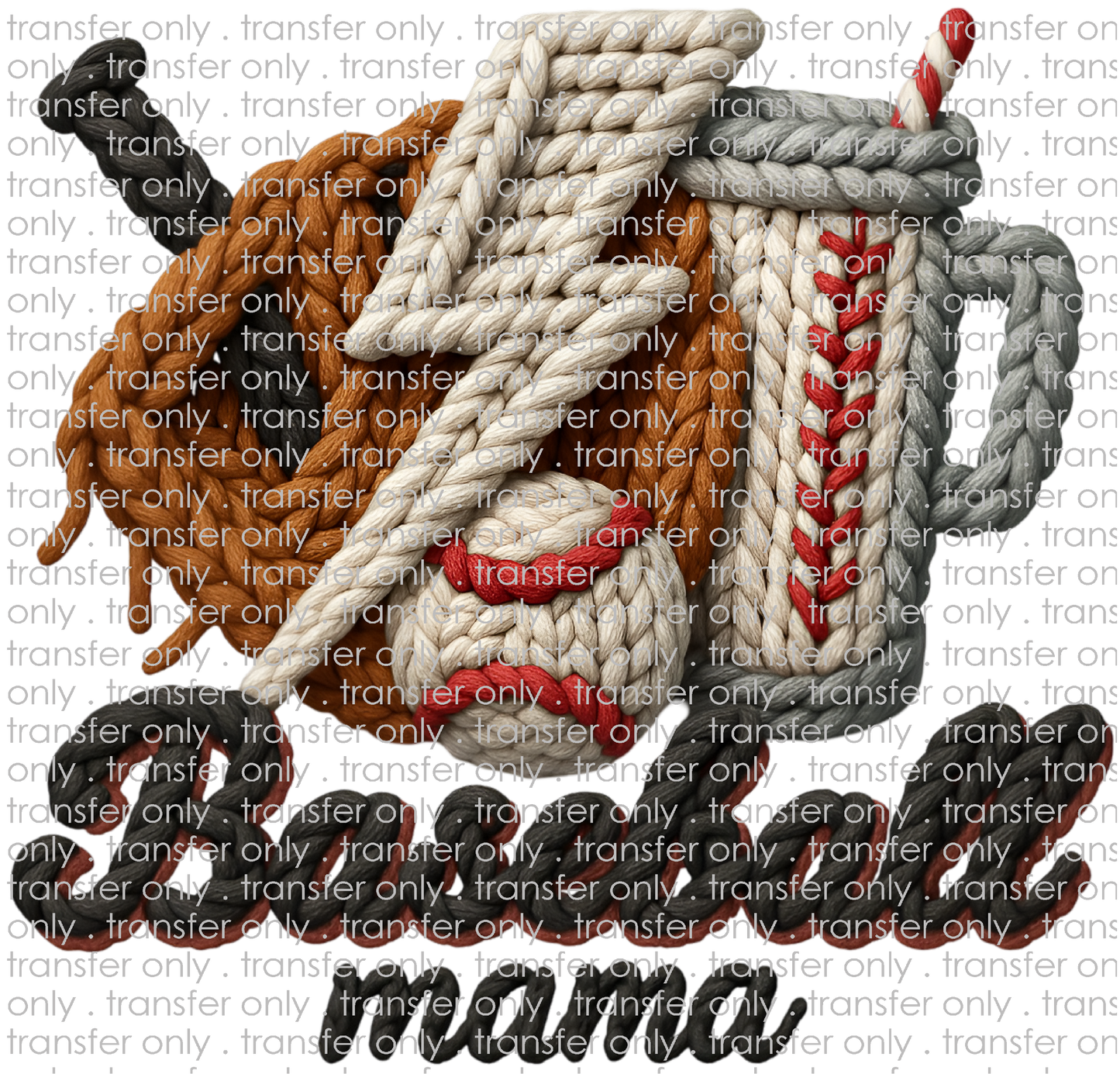 SPT 674 Baseball Mama Faux Crochet