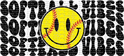 SPT UV 110 Softball Vibes Smiley UV DTF 16oz Wrap