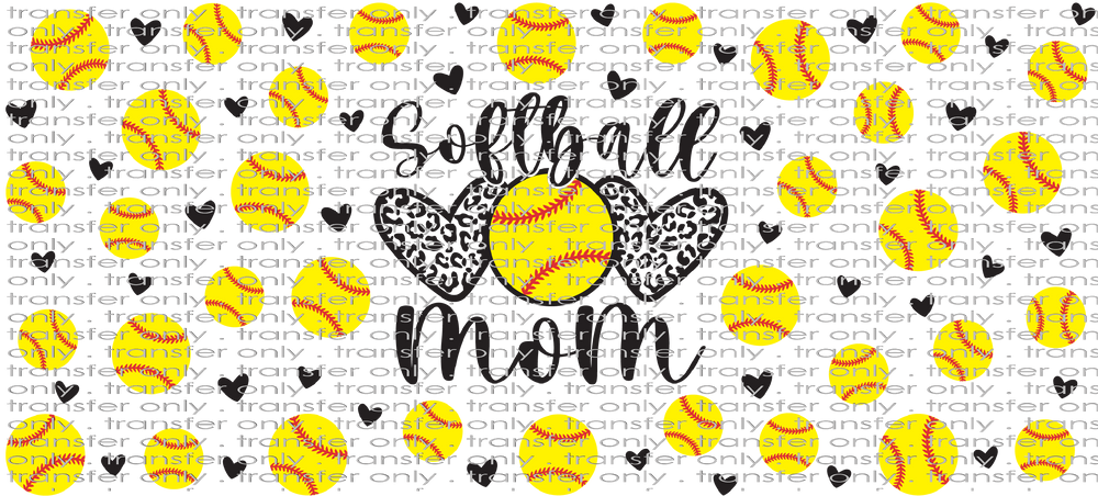 SPT UV 113 Softball-Mom HEarts and Softballs UV DTF 16oz Wrap