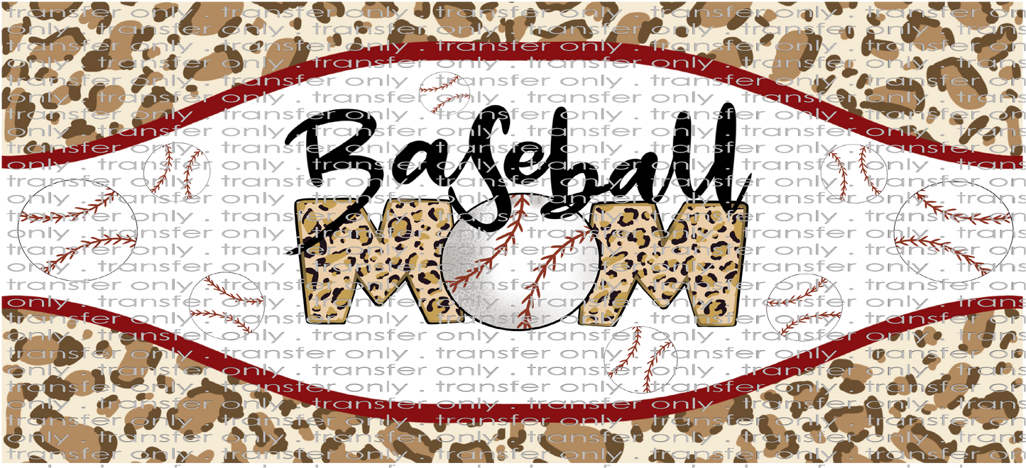 SPT UV 123 Baseball Leopard Mom UV DTF 16oz Wrap