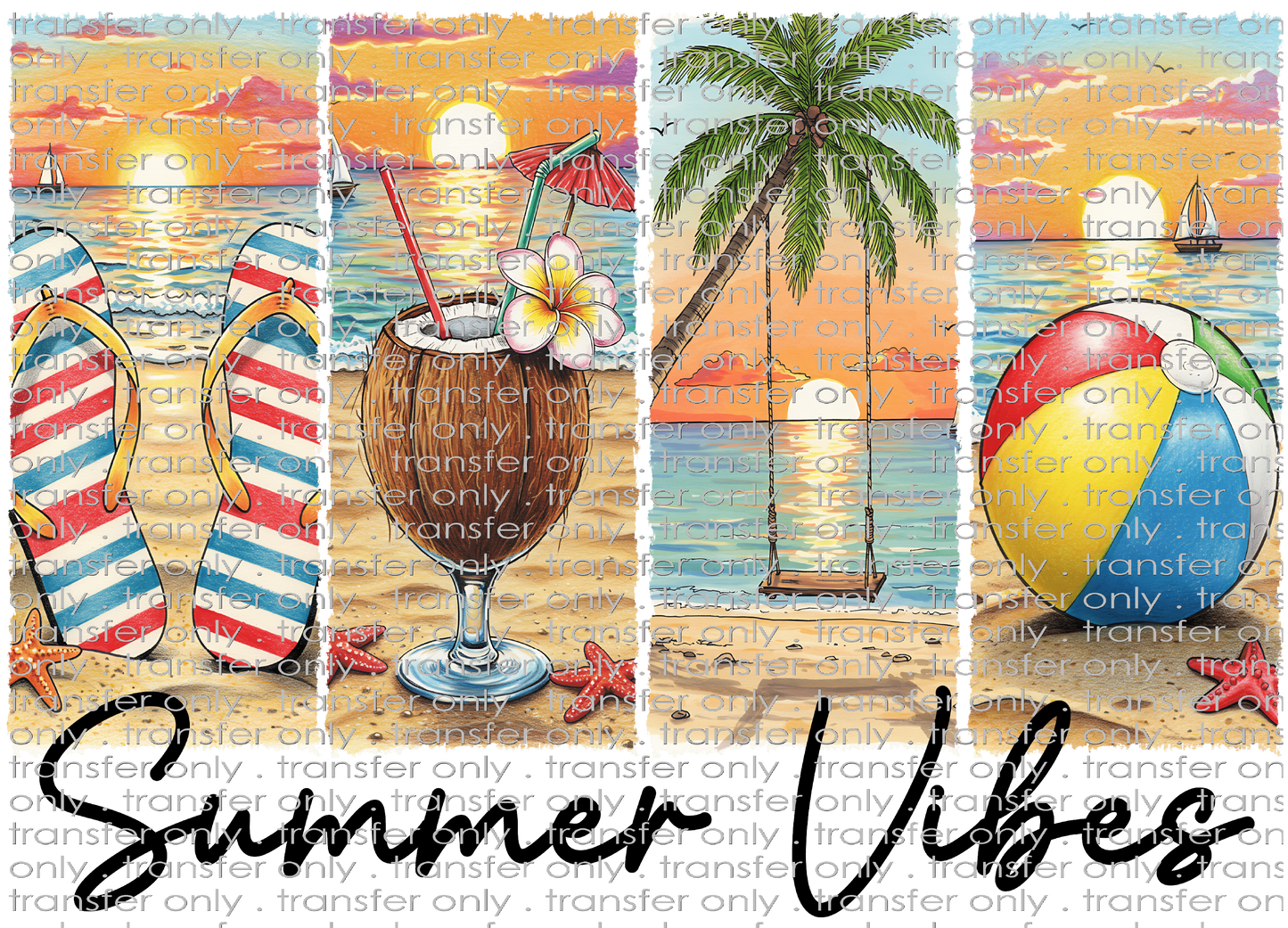 SUM 131 Summer Vibes Beach Ball Flip Flops