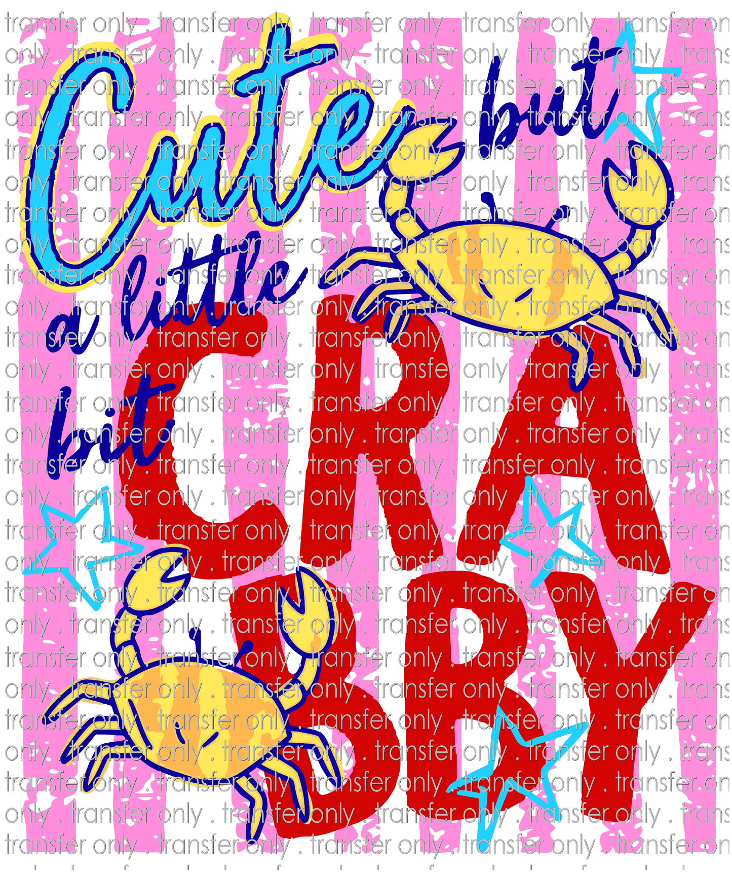 SUM 166 Cute Crabby Pink Stripes