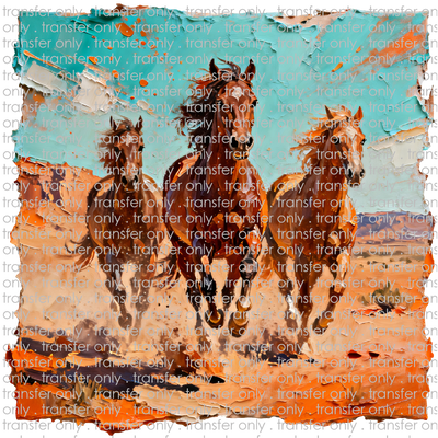 SW 183 Painted Wild Horses