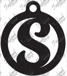 S Circle Monogram Acrylic Blank Keychain