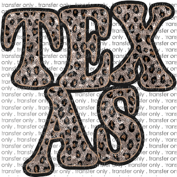 TX 132 Texas Vintage Outline Leopard