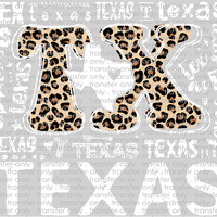 TX 135 Texas Word Art White