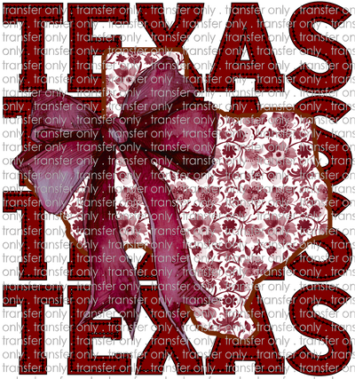 TX 164 Stacked Texas Maroon Bow