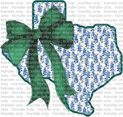 TX 167 Texas Bluebonnets Green Bow