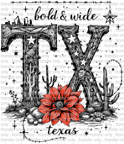 TX 176 Texas Bold and Wild with Red Flower