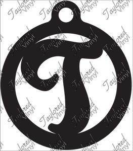 T Circle Monogram Acrylic Blank Keychain