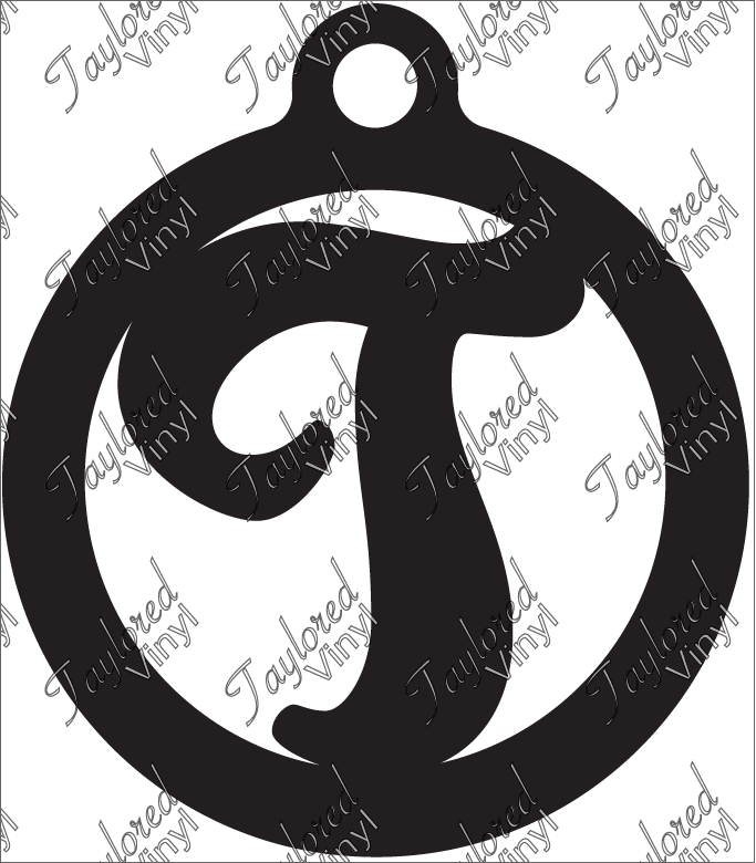 T Circle Monogram Acrylic Blank Keychain