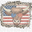 USA 194 Highland Cow with Flag Pocket and Back