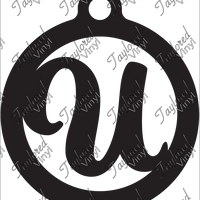 U Circle Monogram Acrylic Blank Keychain