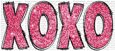 VAL 306 Pink XOXOXO Faux Sequins