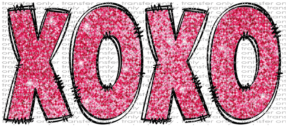 VAL 306 Pink XOXOXO Faux Sequins