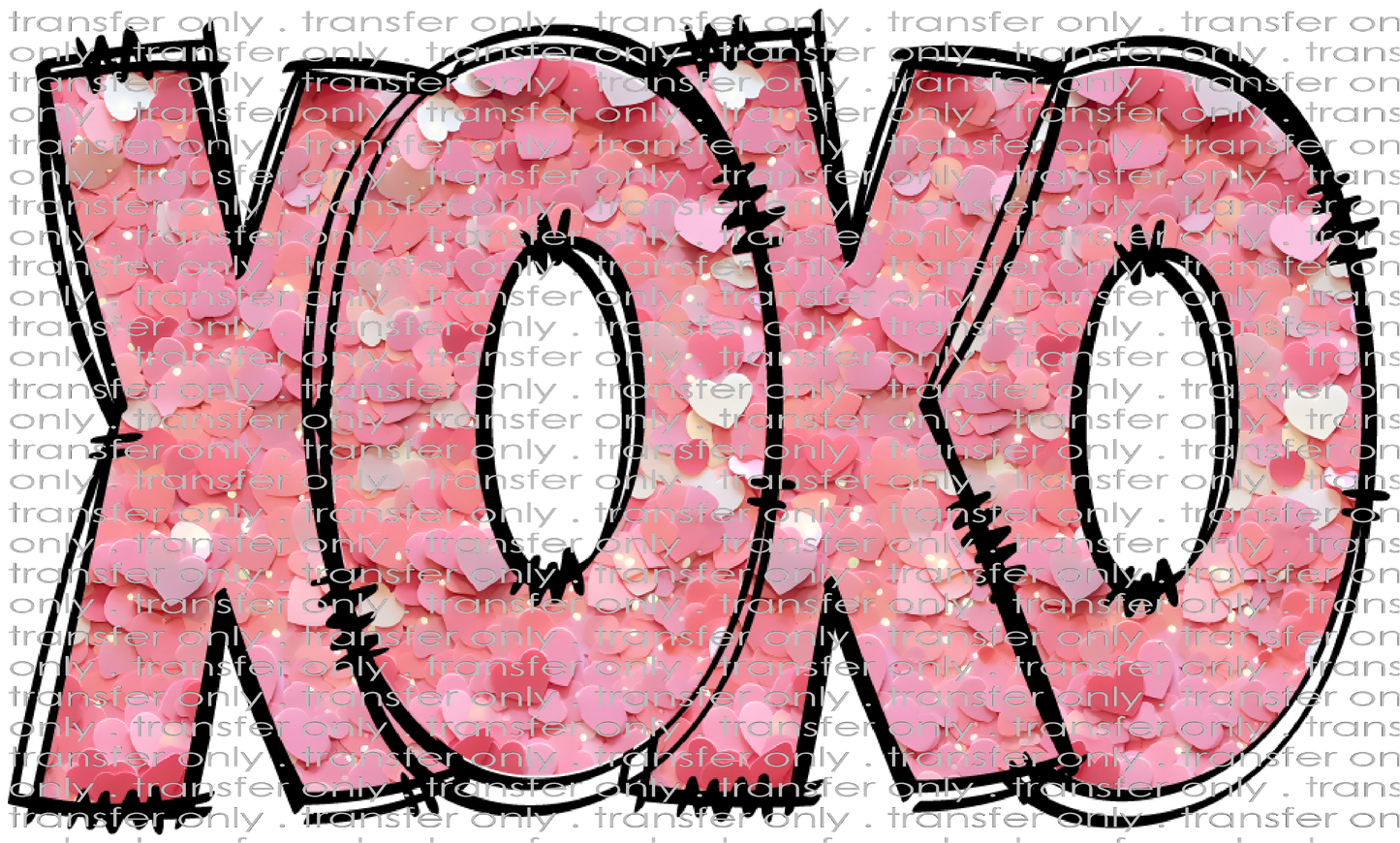 VAL 315 XOXO Pink Heart Sequins