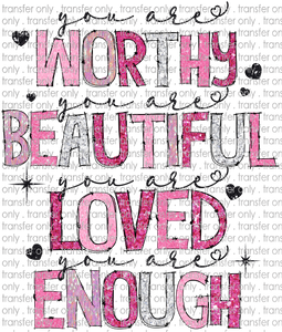 VAL 351 You Are Worthy Faux Glitter