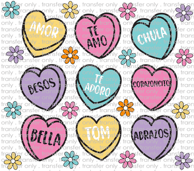 VAL 422 Spanish Conversation Hearts with Daisies