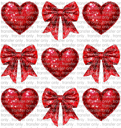 **HAPPY HOUR**VAL 435 Faux Glitter Hearts and Bows