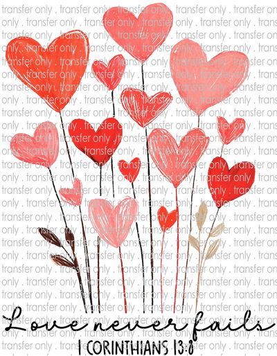 VAL 458 Love Never Fails Heart Flowers
