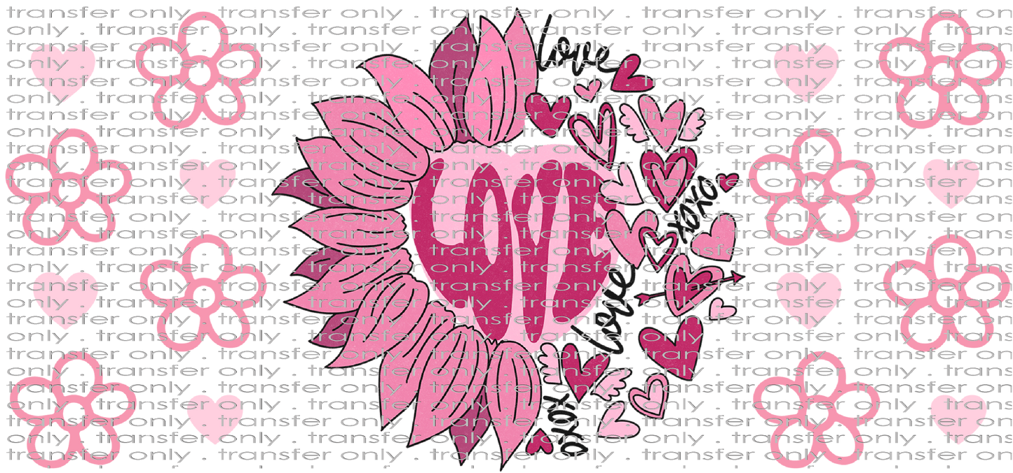 VAL UV 104 Pink Sunflower Full of Love UV DTF 16oz Wrap