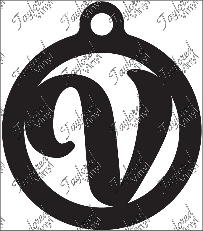 V Circle Monogram Acrylic Blank Keychain