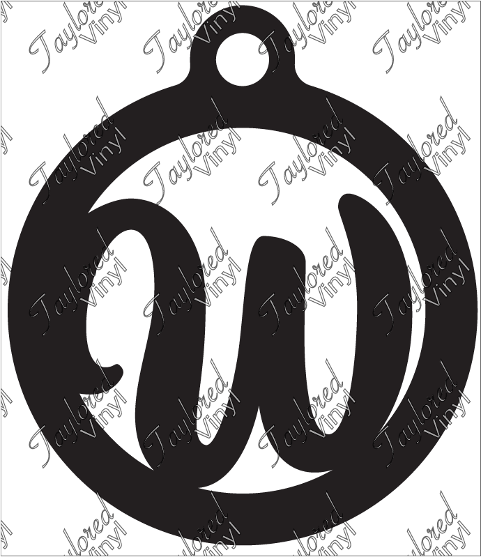 W Circle Monogram Acrylic Blank Keychain