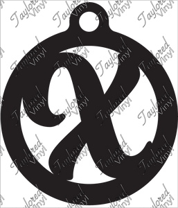 X Circle Monogram Acrylic Blank Keychain