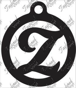 Z Circle Monogram Acrylic Blank Keychain