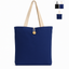 Button Closure Cotton Canvas Tote Bag with Natural Handles