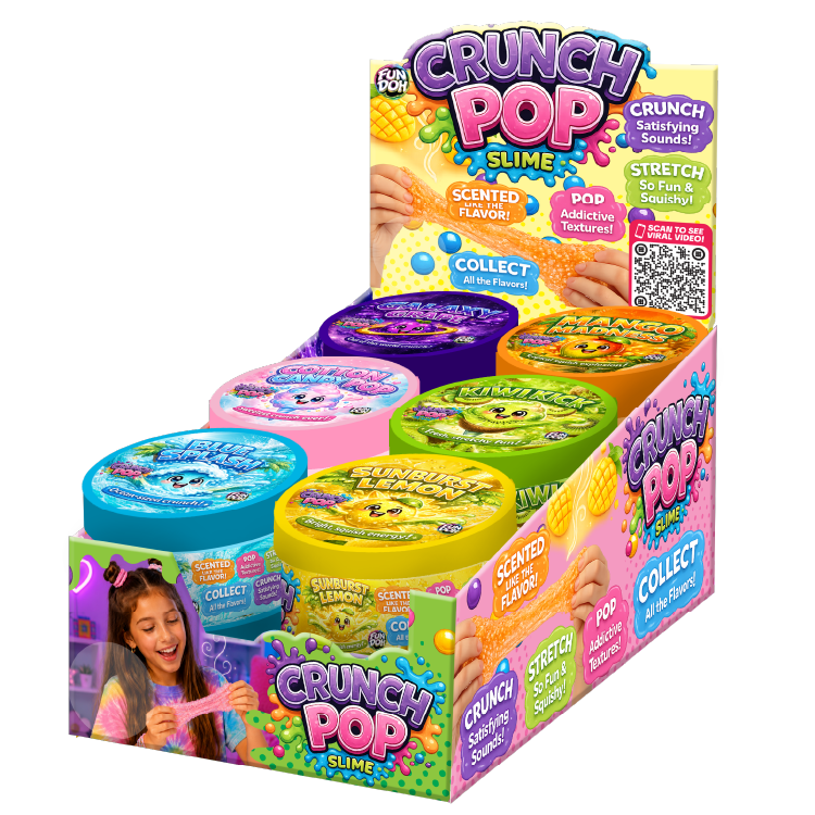 Fun Doh Crunch Pop Color Sensory Squishy Slime - 12/Display
