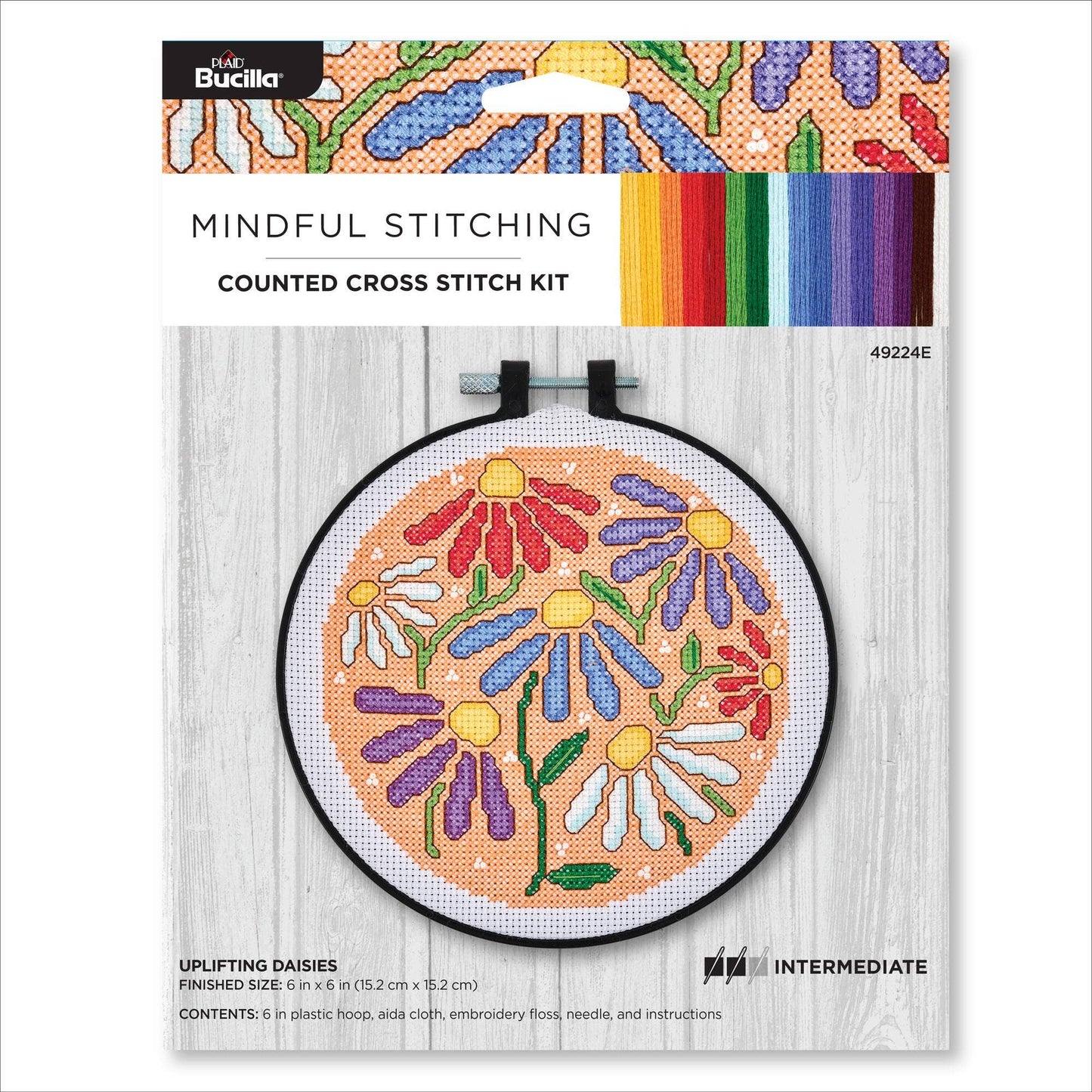Bucilla ® Counted Cross Stitch Kit - Uplifting Daisies 6"