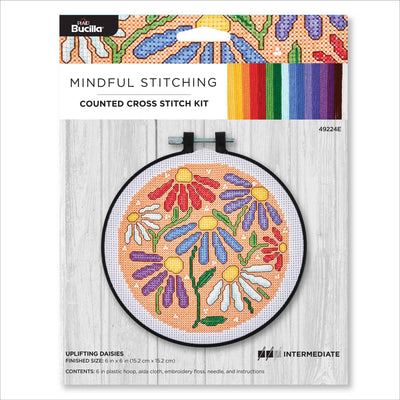 Bucilla ® Counted Cross Stitch Kit - Uplifting Daisies 6"