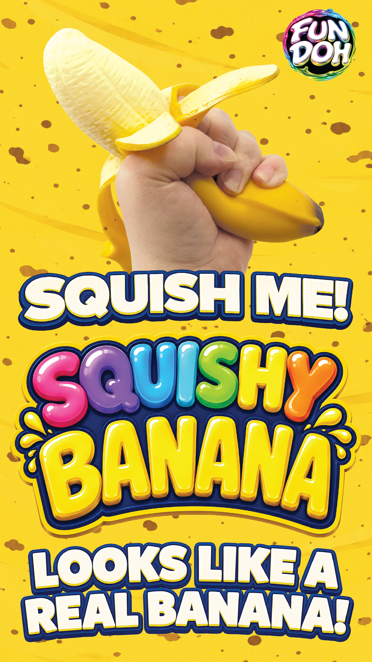 Fun Doh Squishy Banana - Viral Fidget & Stress Relief Toy